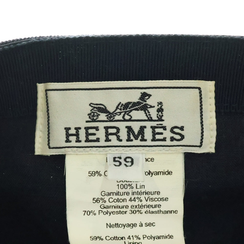 HERMES(エルメス) セリエボタン ナイロン ベースボールキャップ 帽子 ブラック