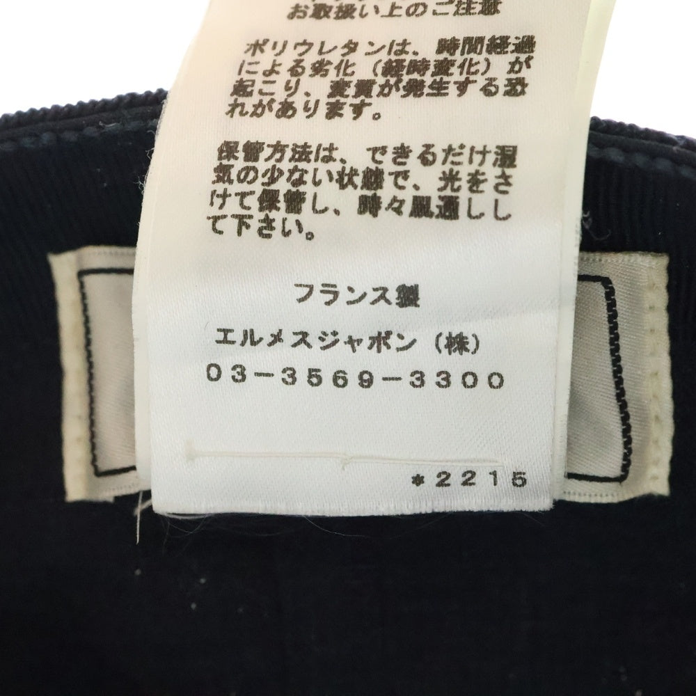 HERMES(エルメス) セリエボタン ナイロン ベースボールキャップ 帽子 ブラック