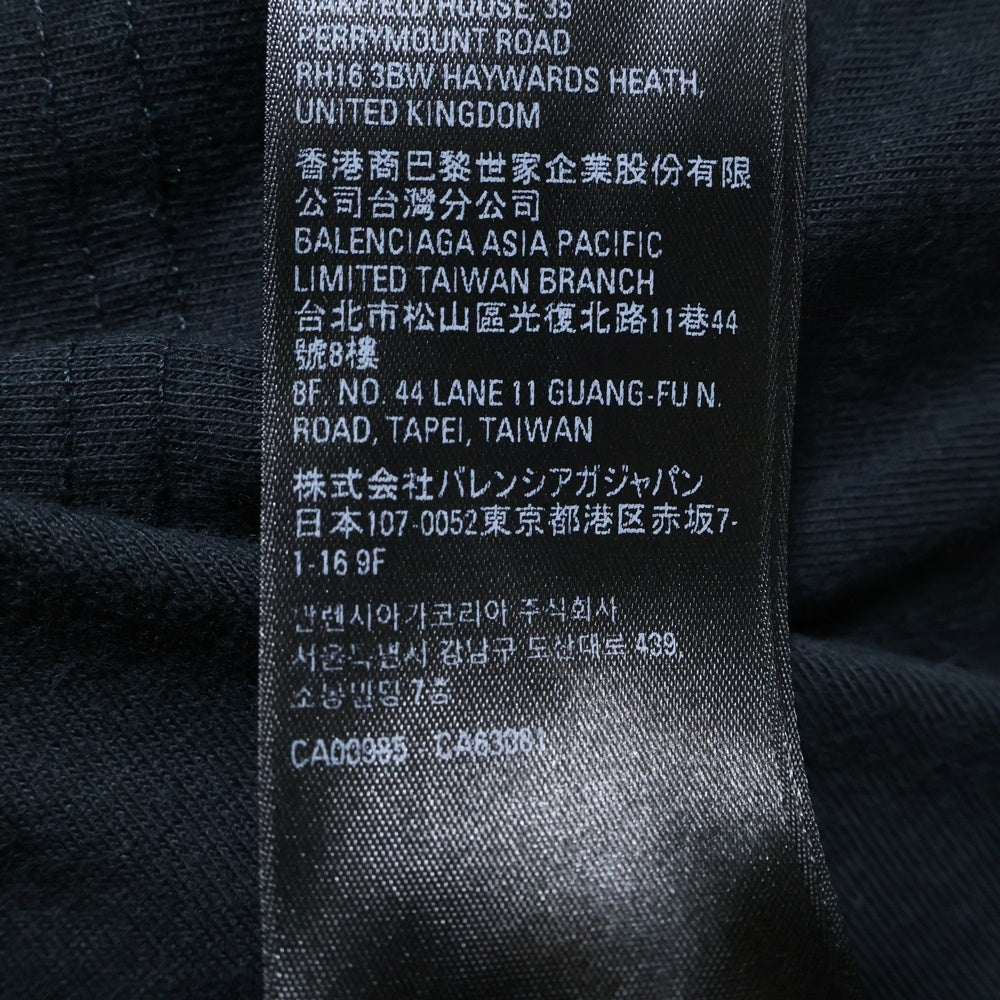 BALENCIAGA(バレンシアガ) 90/10 プリント ダメージ加工 クルーネック半袖Tシャツ カットソー ブラック 641675 TMVH3