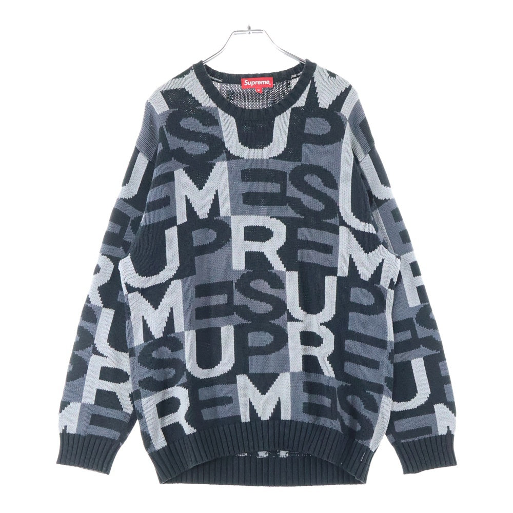 SUPREME(シュプリーム) 18AW Big Letters Sweater ビッグ レター クルーネックニットセーター ブラック