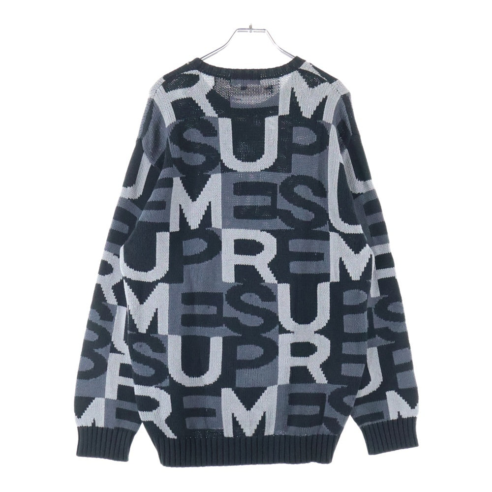 SUPREME(シュプリーム) 18AW Big Letters Sweater ビッグ レター クルーネックニットセーター ブラック