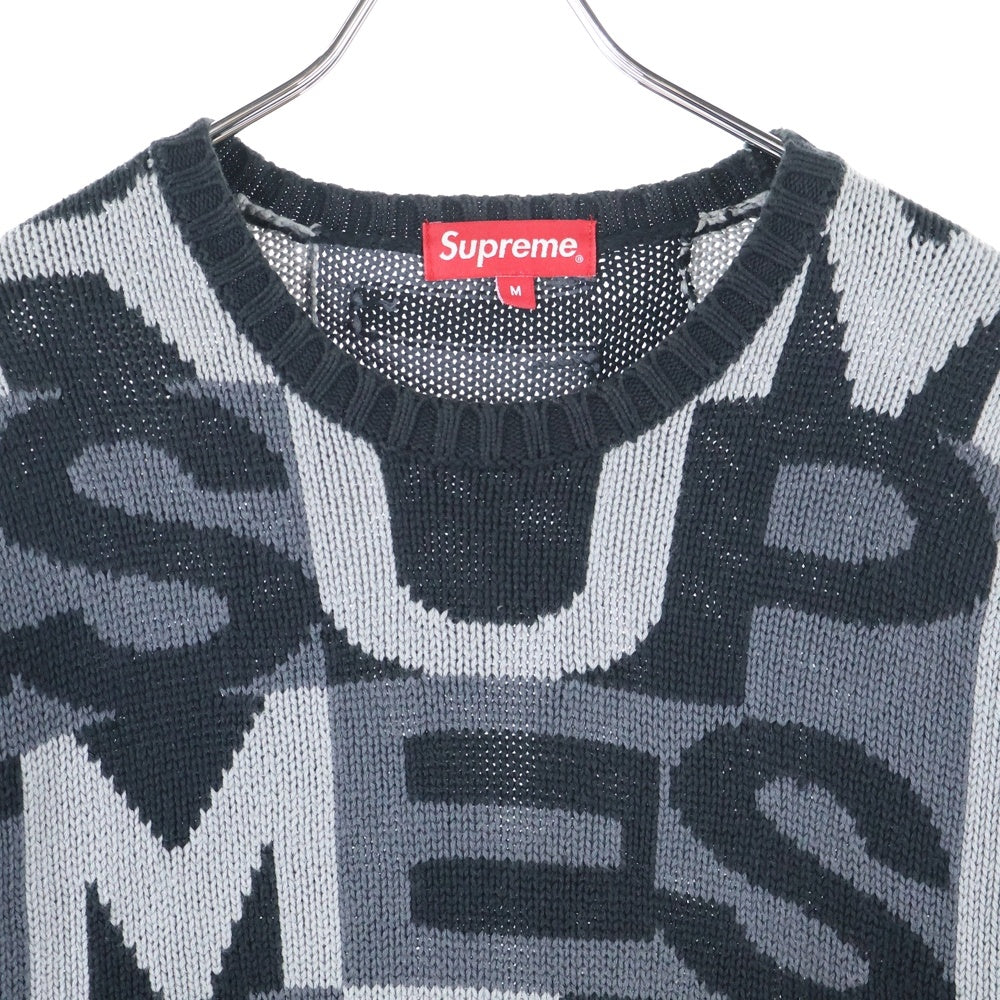 SUPREME(シュプリーム) 18AW Big Letters Sweater ビッグ レター クルーネックニットセーター ブラック