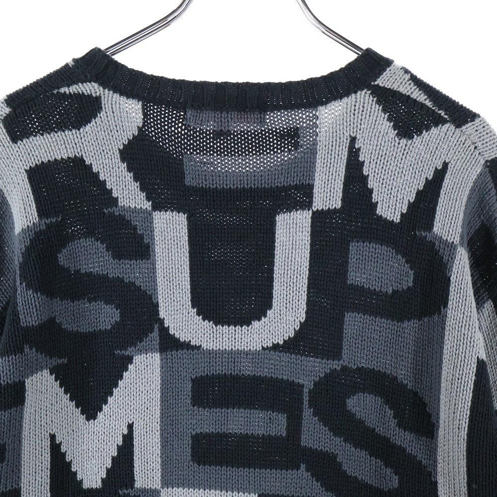 SUPREME(シュプリーム) 18AW Big Letters Sweater ビッグ レター クルーネックニットセーター ブラック