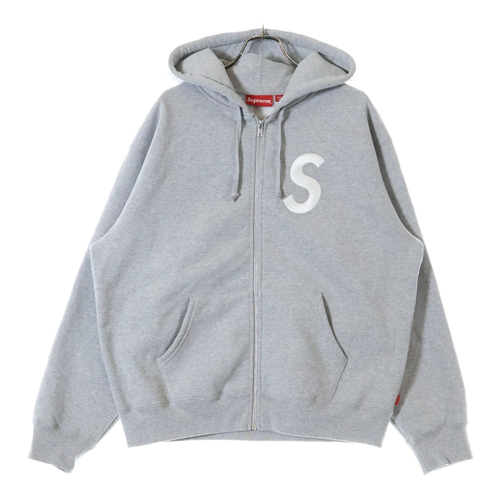 SUPREME(シュプリーム) 23AW S Logo Zip Up Hooded Sweatshirt Sロゴ刺繍 ジップアップ スウェットパーカー フーディー グレー