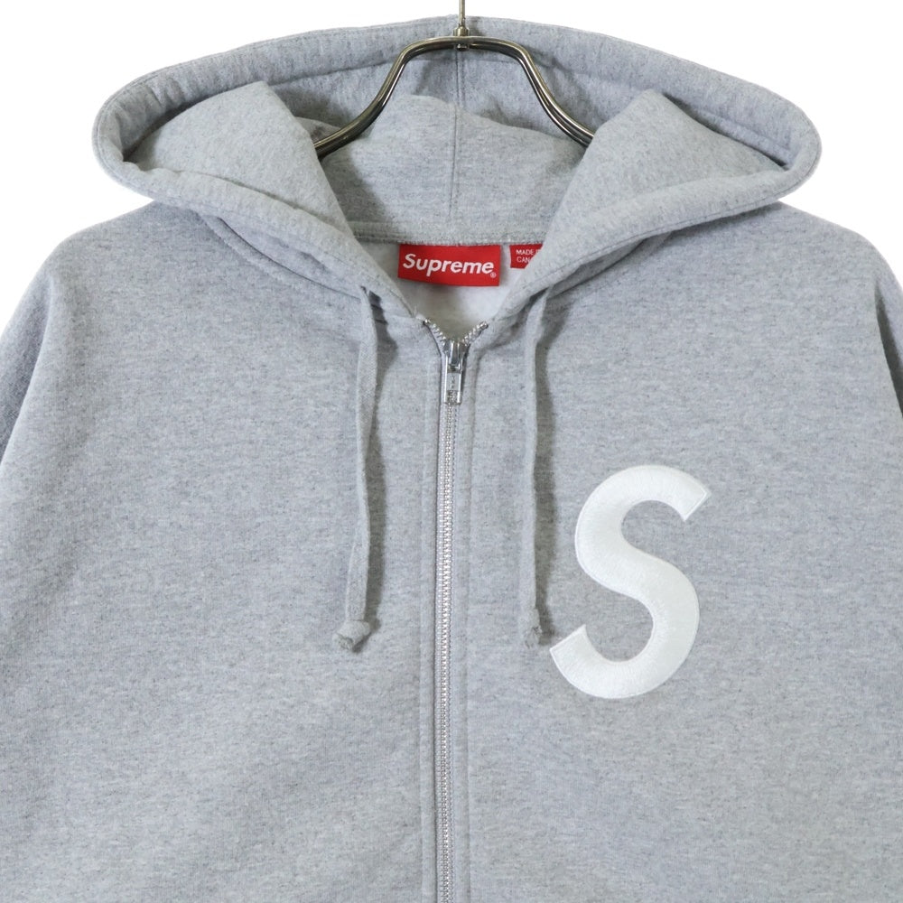SUPREME(シュプリーム) 23AW S Logo Zip Up Hooded Sweatshirt Sロゴ刺繍 ジップアップ スウェットパーカー フーディー グレー