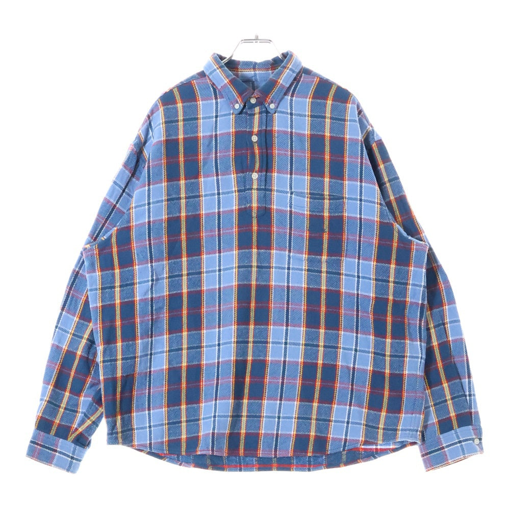 SUPREME(シュプリーム) 23SS Pullover Plaid Flannel Shirt チェック ボタンダウン フランネルシャツ ブルー
