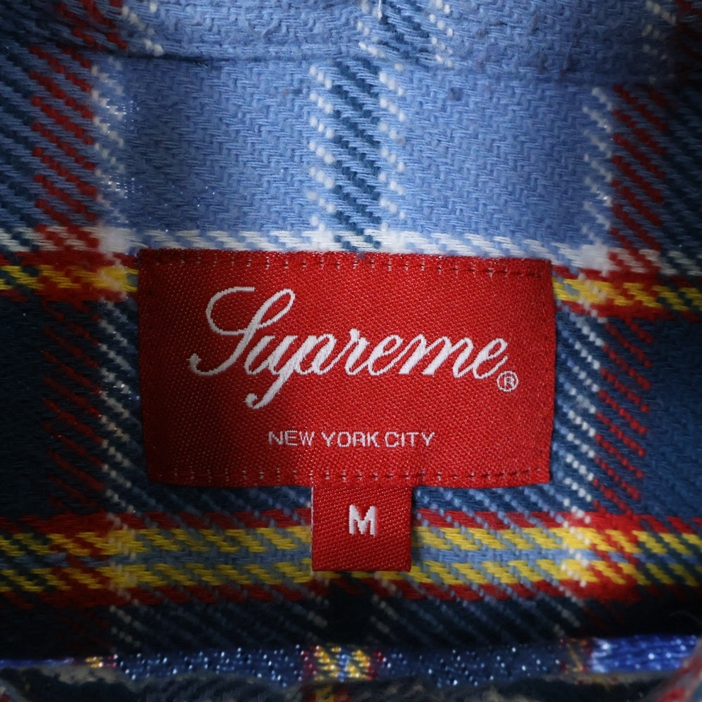 SUPREME(シュプリーム) 23SS Pullover Plaid Flannel Shirt チェック ボタンダウン フランネルシャツ ブルー