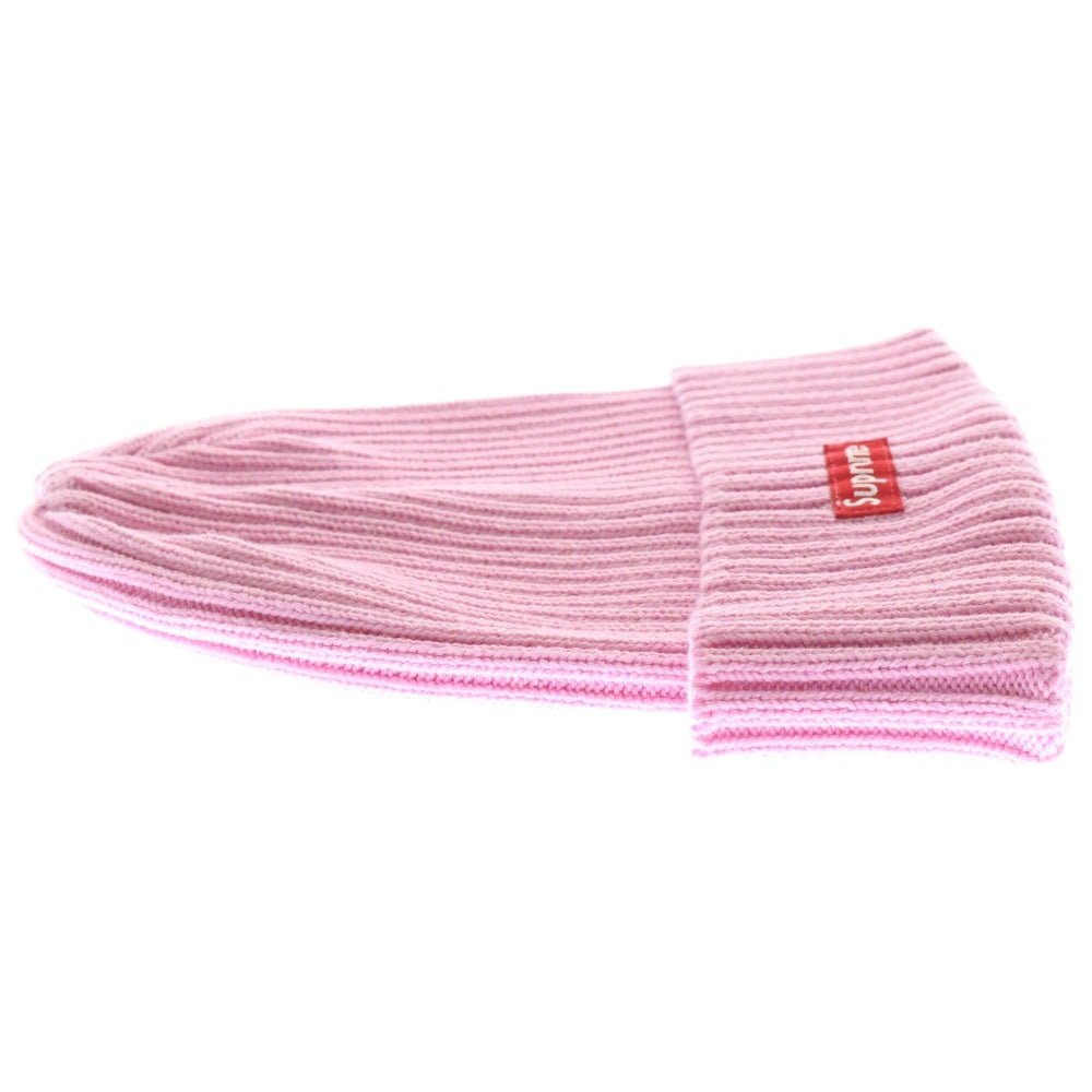 SUPREME(シュプリーム) 25SS Overdyed Beanie スモールボックスロゴリブビーニー 帽子 ピンク
