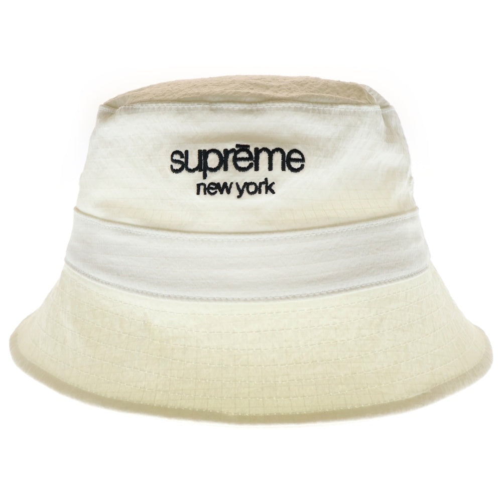 SUPREME(シュプリーム) 23SS Cordura Ripstop Crusher クラシックロゴ コーデュラ リップストップナイロンバケットハット 帽子 ホワイト