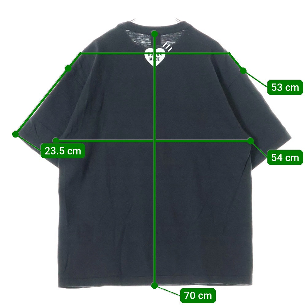 HUMAN MADE(ヒューマンメイド) 23SS GRAPHIC T-SHIRT #1 ハートロゴ プリント クルーネック 半袖Tシャツ カットソー ブラック