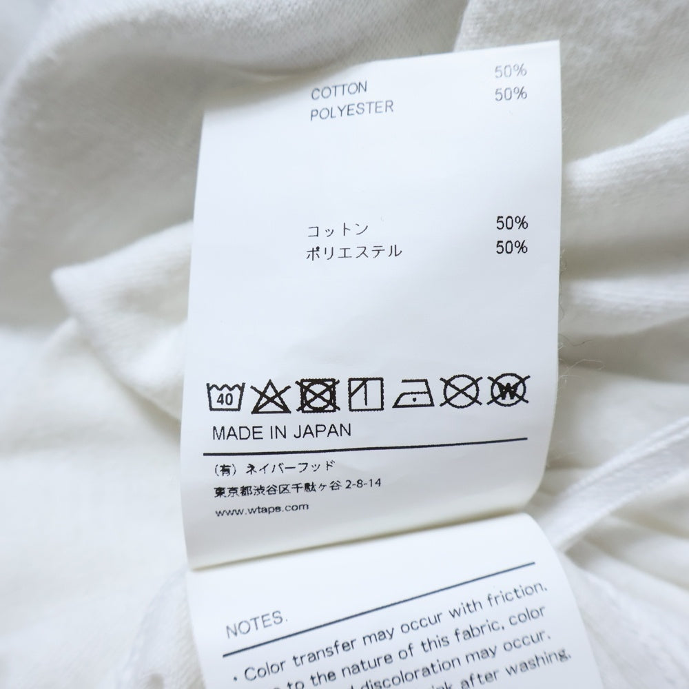 WTAPS(ダブルタップス) 23SS IAN LS CTPL LEAGUE 231ATDT-CSM19 ロゴ刺繍長袖Tシャツ ホワイト/ネイビー