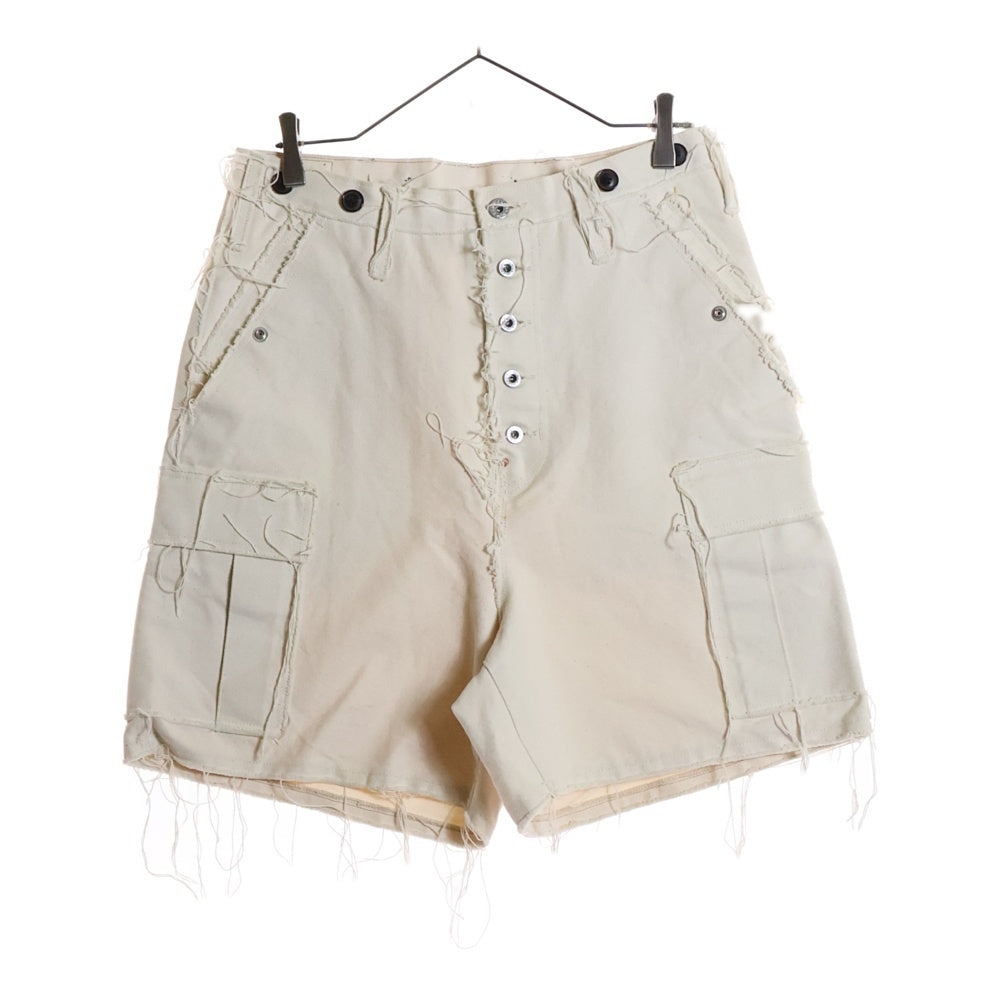 SUGARHILL(シュガーヒル) RAW-EDGE CANVAS CARGO SHORTS サンプル キャンバスカーゴショーツ ハーフパンツ ホワイト