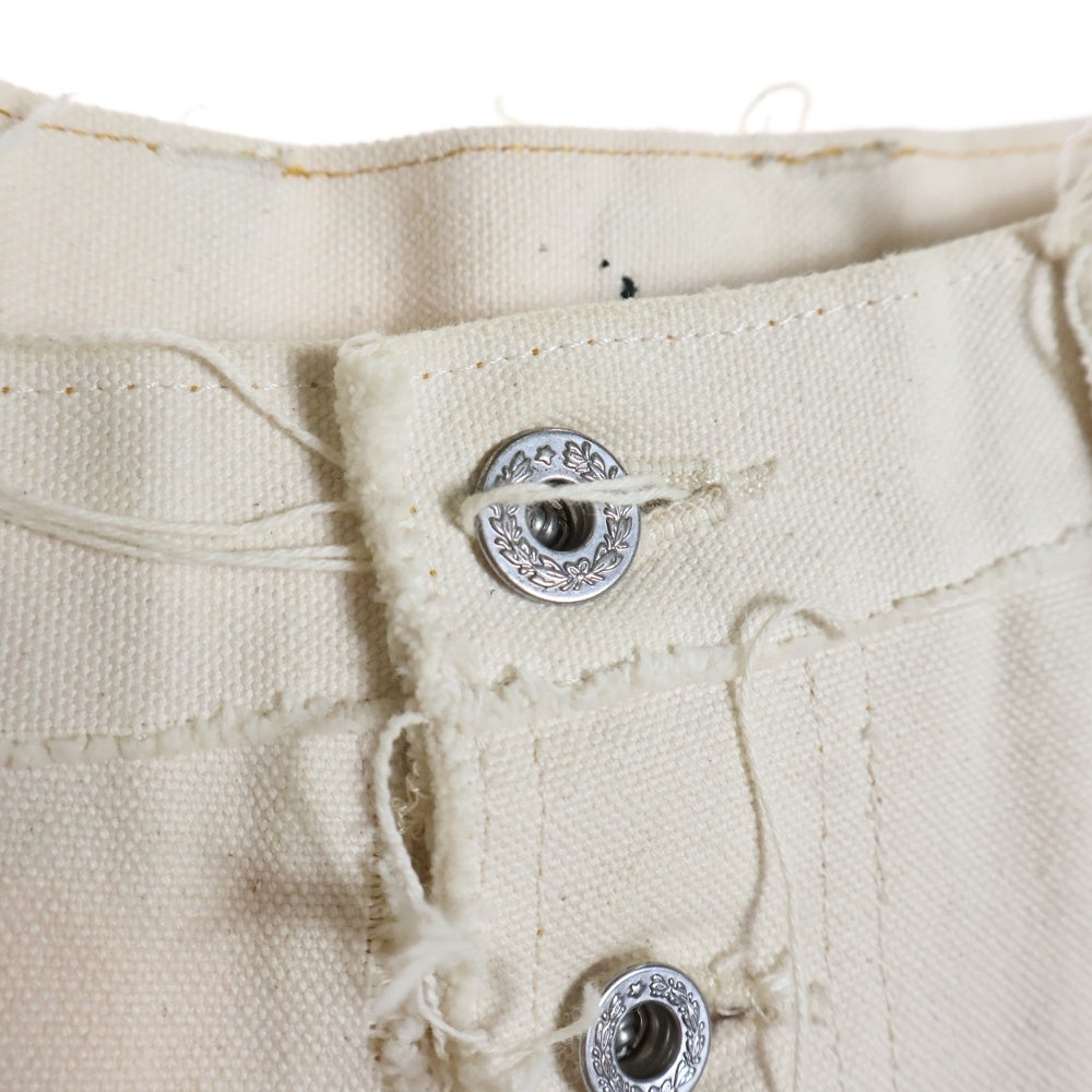 SUGARHILL(シュガーヒル) RAW-EDGE CANVAS CARGO SHORTS サンプル キャンバスカーゴショーツ ハーフパンツ ホワイト