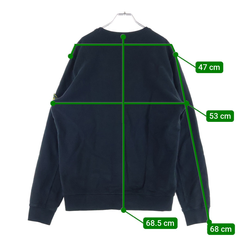 STONE ISLAND(ストーンアイランド) ロゴパッチ クルーネック スウェット トレーナー ブラック 791562420