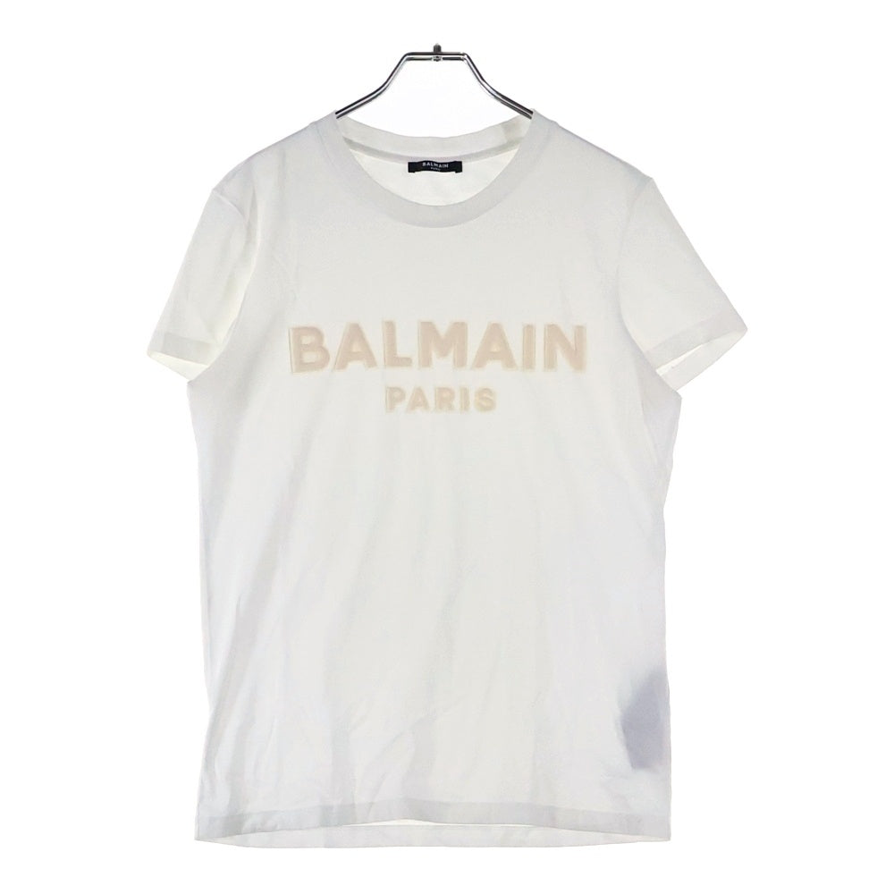 BALMAIN(バルマン) エンボスロゴ クルーネック 半袖Tシャツ カットソー ホワイト