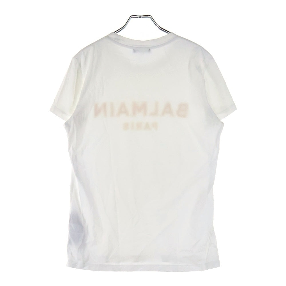 BALMAIN(バルマン) エンボスロゴ クルーネック 半袖Tシャツ カットソー ホワイト