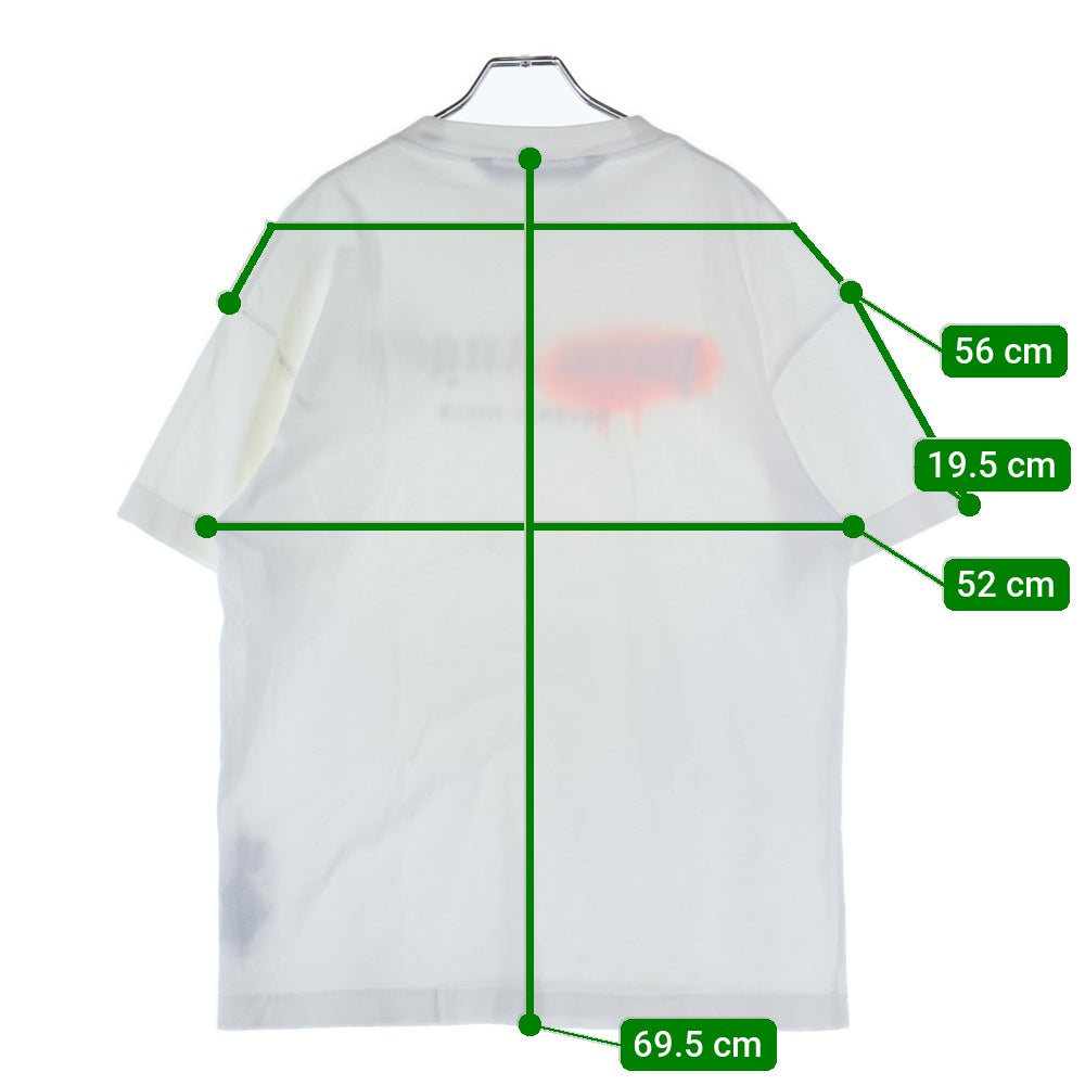 Palm Angels(パームエンジェルス) 21SS BEVERLY HILLS SPRAYED TEE PMAA001S21JER033 ロゴプリント クルーネック 半袖Tシャツ カットソー ホワイト