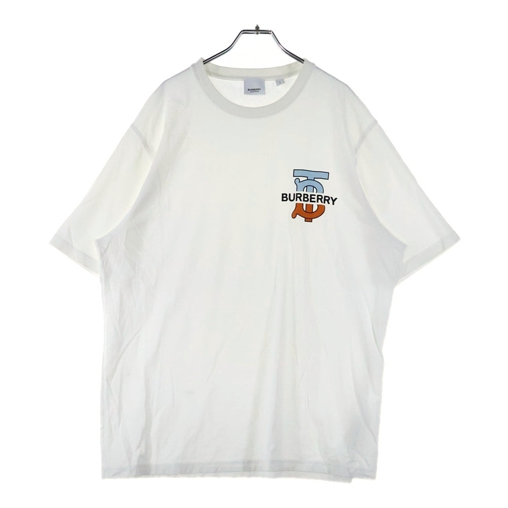 BURBERRY(バーバリー) TBロゴ プリント クルーネック 半袖Tシャツ カットソー ホワイト 8032186