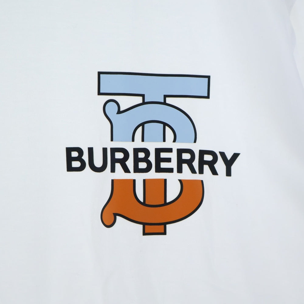 BURBERRY(バーバリー) TBロゴ プリント クルーネック 半袖Tシャツ カットソー ホワイト 8032186
