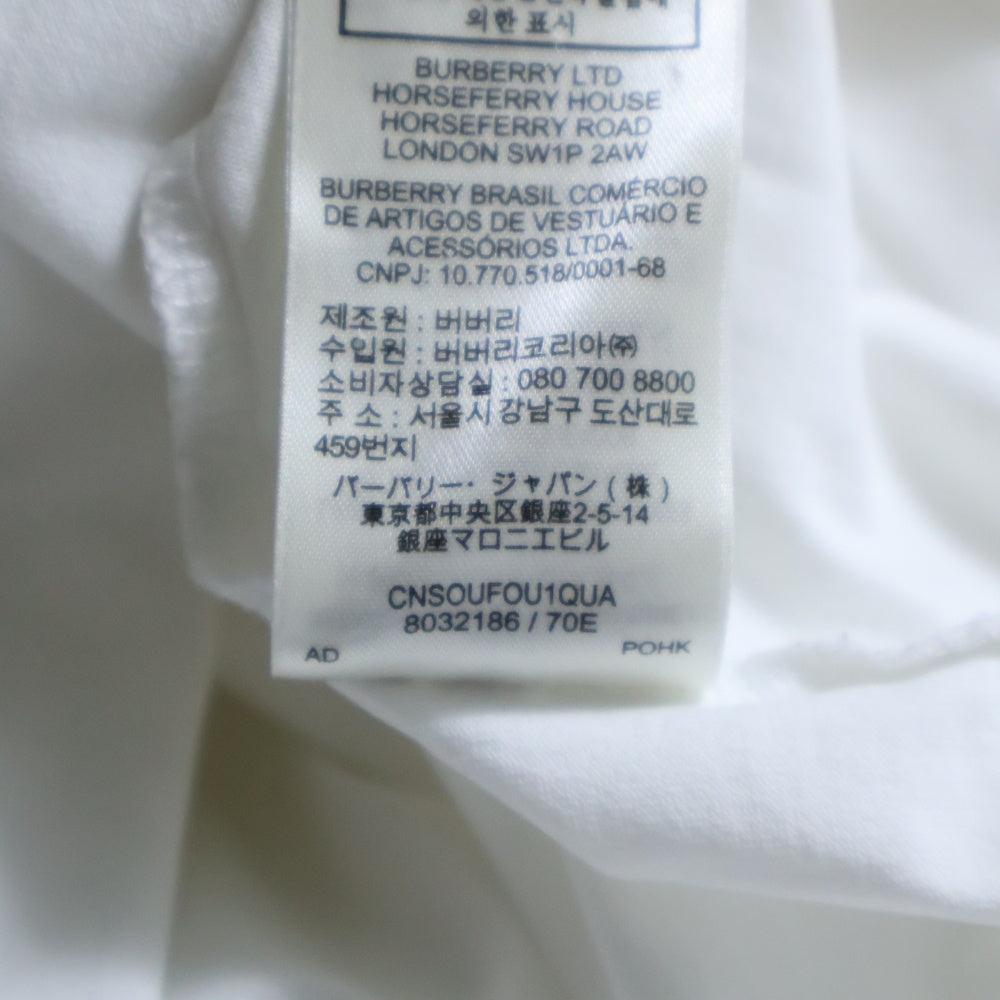 BURBERRY(バーバリー) TBロゴ プリント クルーネック 半袖Tシャツ カットソー ホワイト 8032186