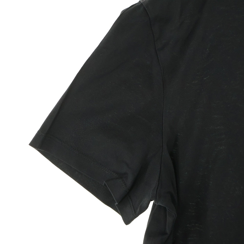 MONCLER(モンクレール) 19AW MAGLIA T-SHIRT フロントロゴ刺繍パッチ クルーネック 半袖Tシャツ カットソー ブラック E20918032500 8390Y