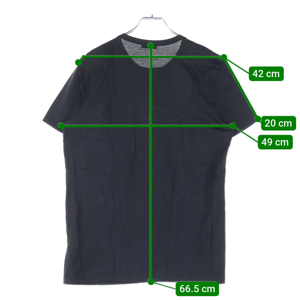 MONCLER(モンクレール) 19AW MAGLIA T-SHIRT フロントロゴ刺繍パッチ クルーネック 半袖Tシャツ カットソー ブラック E20918032500 8390Y