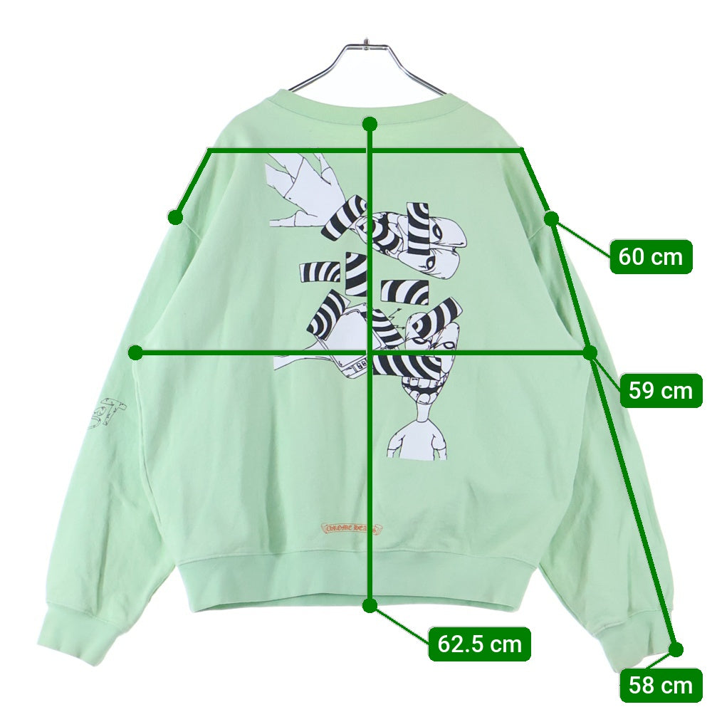 CHROME HEARTS(クロムハーツ) PPO SEAFORM GRN HD SWT MATTY BOY バックプリントクルーネックスウェットトレーナー ライトグリーン