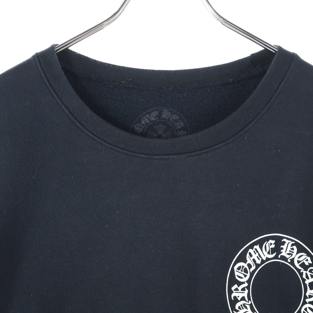 CHROME HEARTS(クロムハーツ) Horseshoe L/S Sweatshirt ホースシュープリント 袖フローラル スウェットトレーナー ブラック