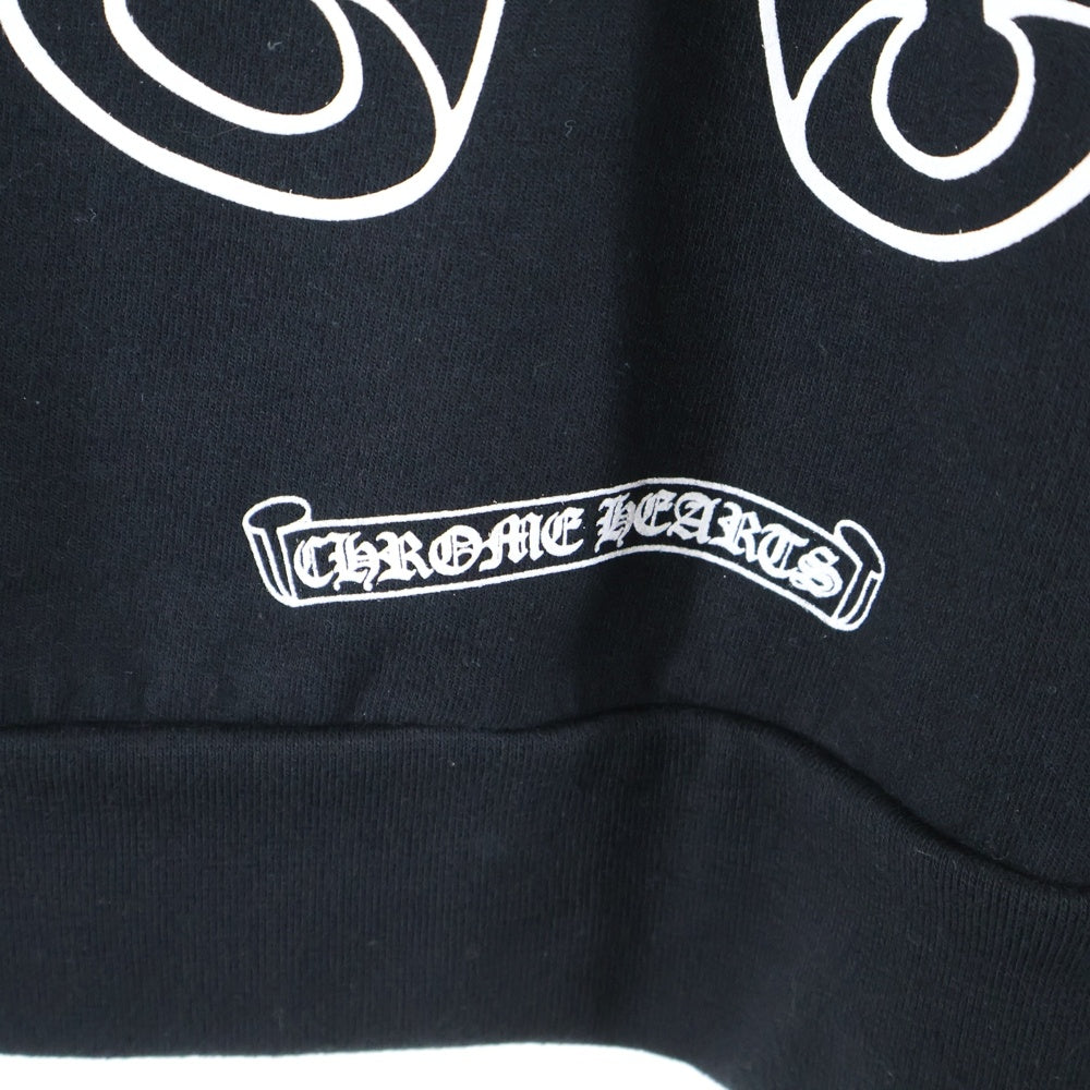 CHROME HEARTS(クロムハーツ) Horseshoe L/S Sweatshirt ホースシュープリント 袖フローラル スウェットトレーナー ブラック