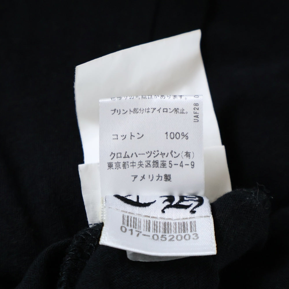 CHROME HEARTS(クロムハーツ) ホースシュー プリント Vネック 半袖Tシャツ カットソー ブラック レディース
