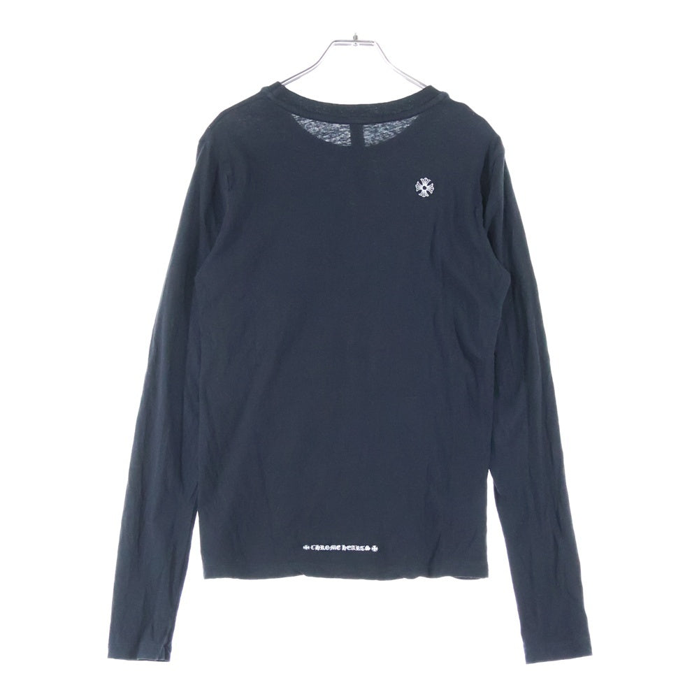 CHROME HEARTS(クロムハーツ) Y NOT ヴァインダガー刺繍 クルーネック 長袖Tシャツ カットソー ブラック