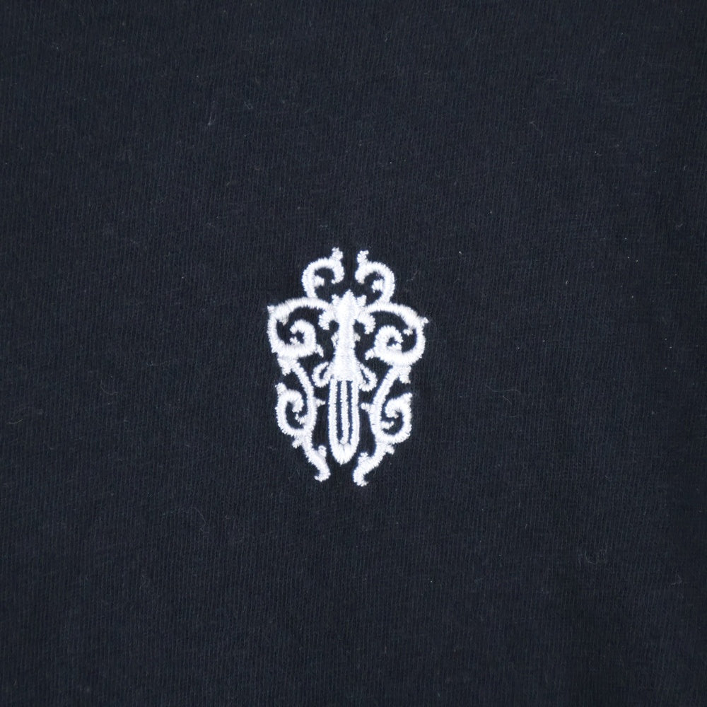 CHROME HEARTS(クロムハーツ) Y NOT ヴァインダガー刺繍 クルーネック 長袖Tシャツ カットソー ブラック
