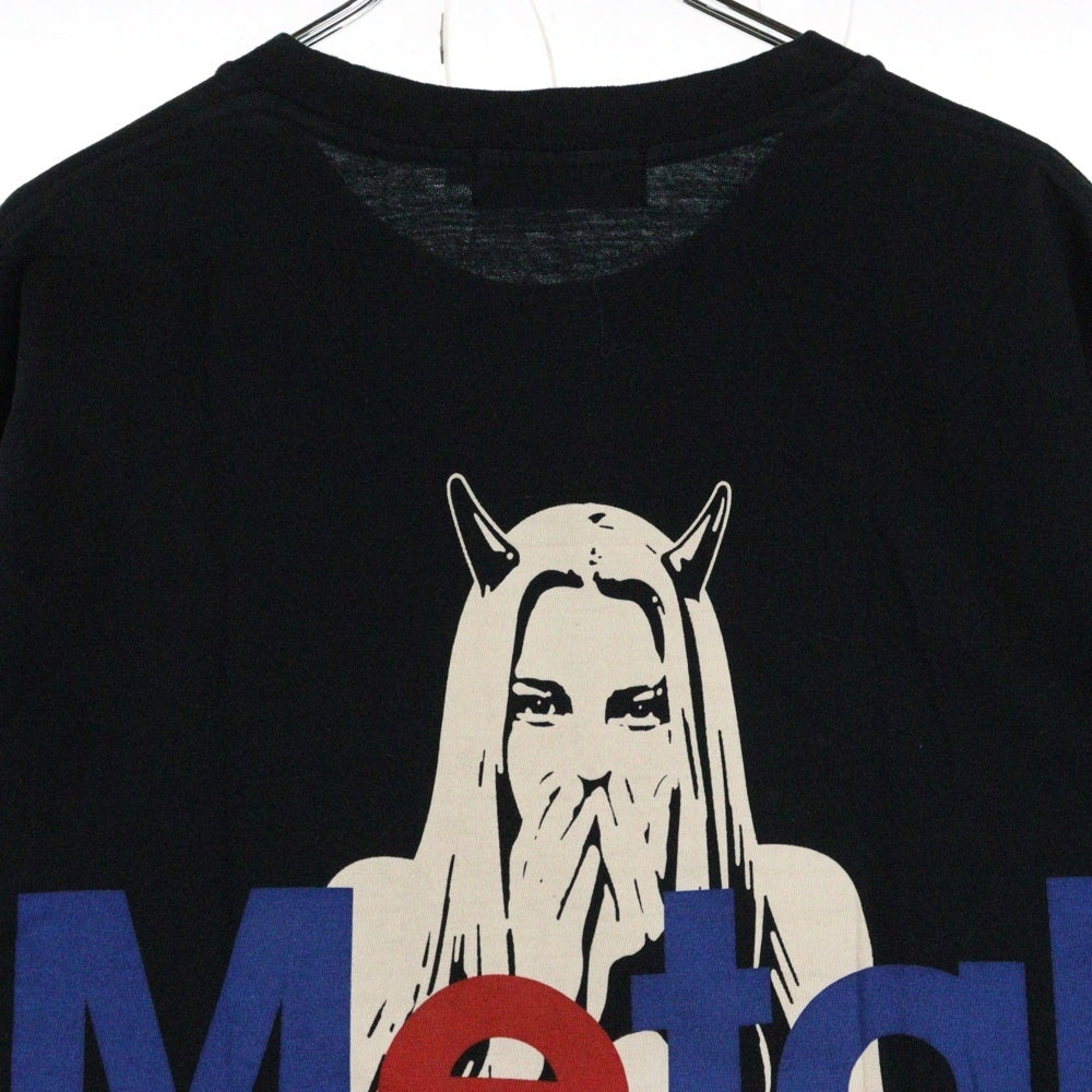 HYSTERIC GLAMOUR(ヒステリックグラマー) METAL HYSTERIC ロゴプリント 半袖Tシャツ カットソー ブラック/ブルー