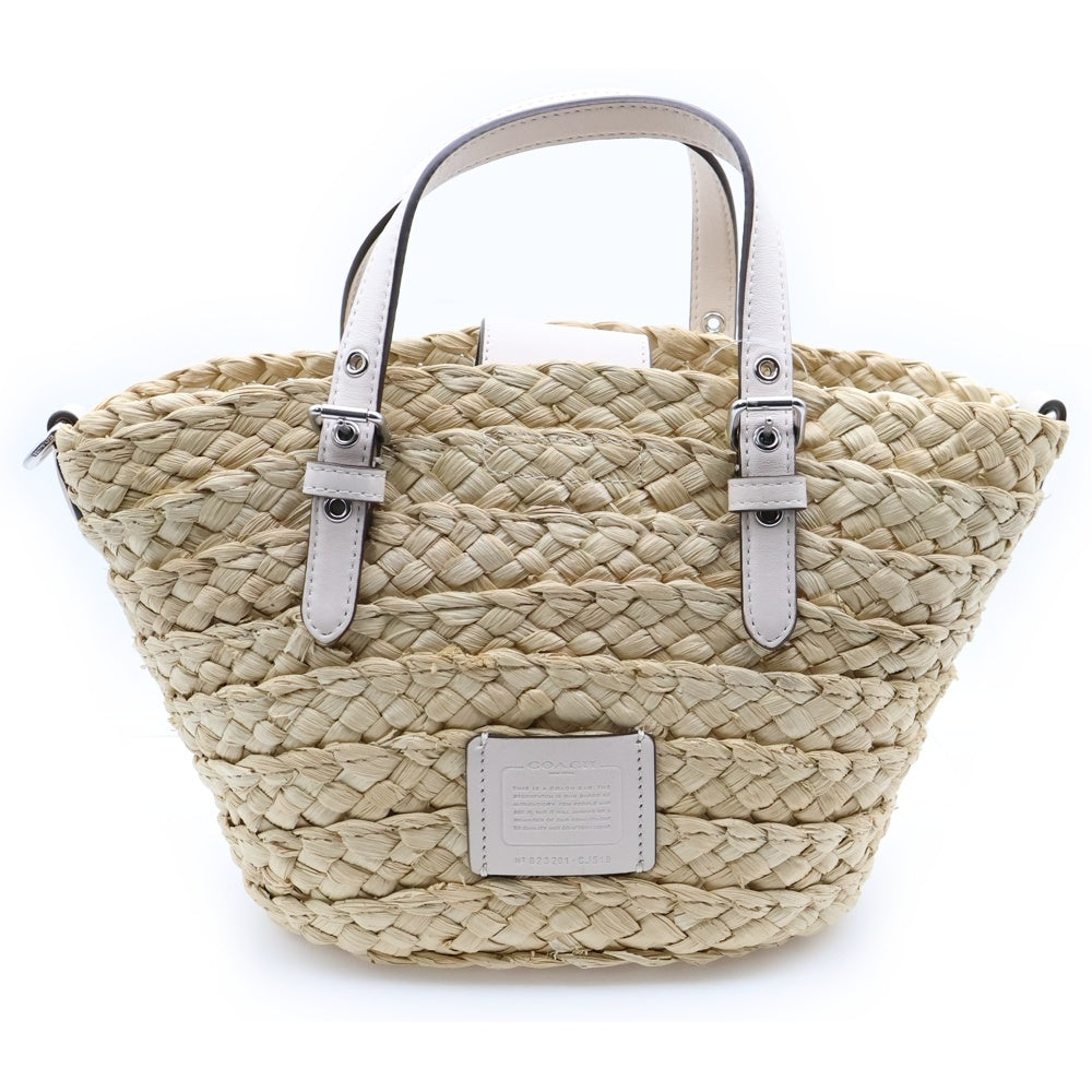 COACH(コーチ) ロゴ カゴバッグ 2WAY ハンドバッグ ショルダーバッグ ベージュ B23201