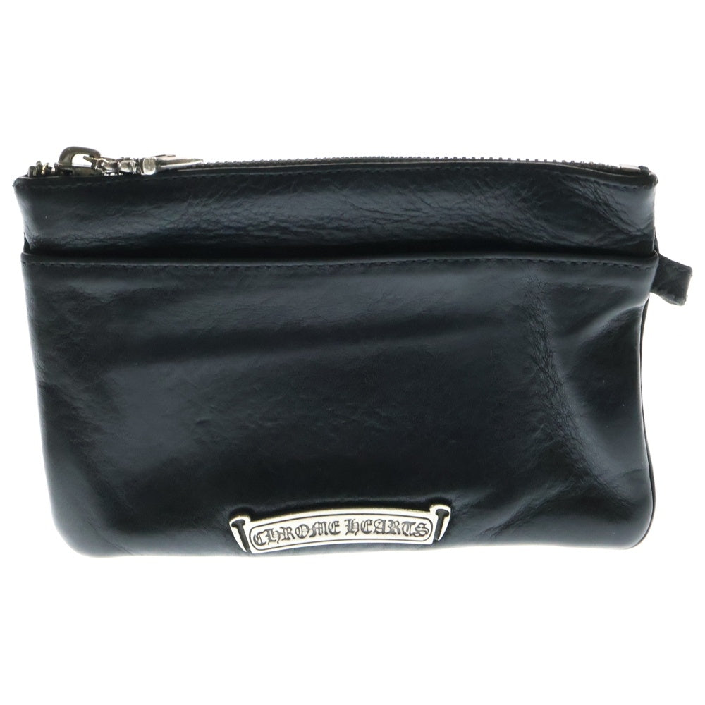 CHROME HEARTS(クロムハーツ) ZPR CHG WRISTLET SML クロスパッチ チェンジパース ダガージップウォレット 財布 ブラック