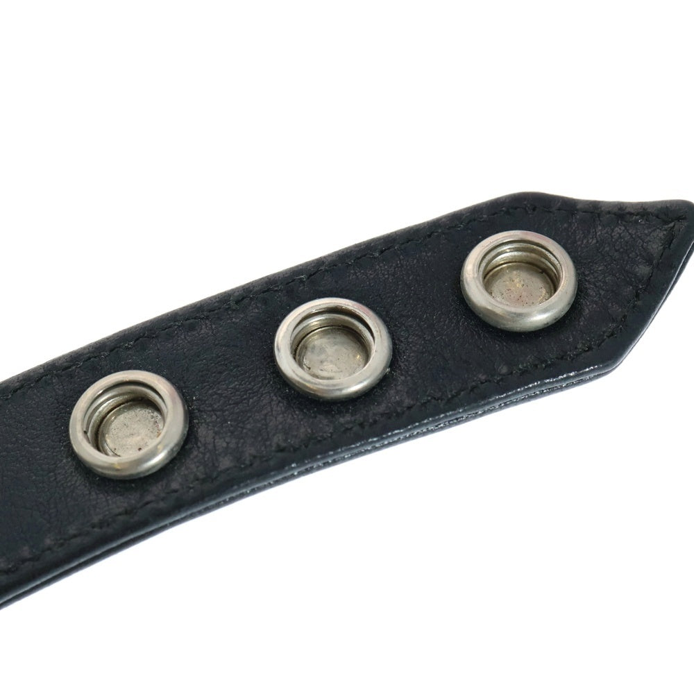 CHROME HEARTS(クロムハーツ) 3BTN 2SNP スターボール 3ボタン2スナップ レザーブレスレット ブラック/シルバー
