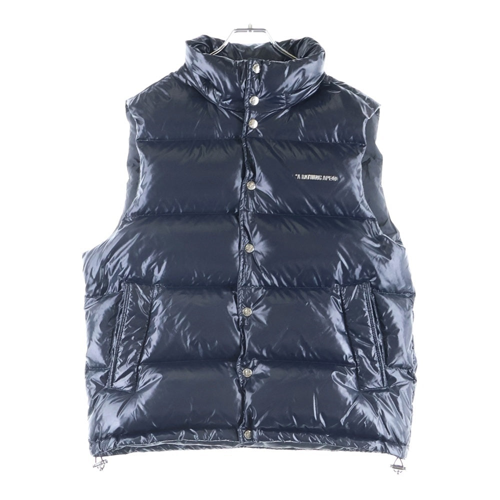 A BATHING APE(アベイシングエイプ) LINE CAMO DEBOSSED ライン カモ ナイロンダウンベスト 001DNK801306M ブラック