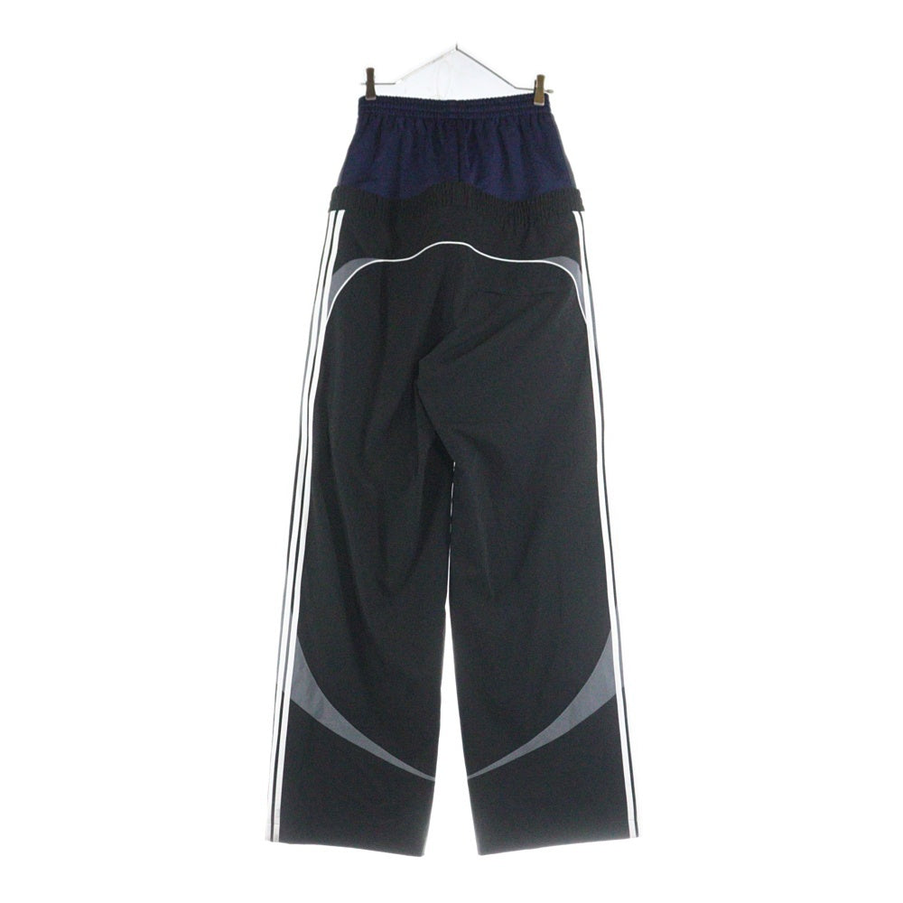 BALENCIAGA(バレンシアガ) 24AW ループスポーツロゴ カットアップ レイヤード トラックパンツ ブラック/ネイビー 808909 TR031