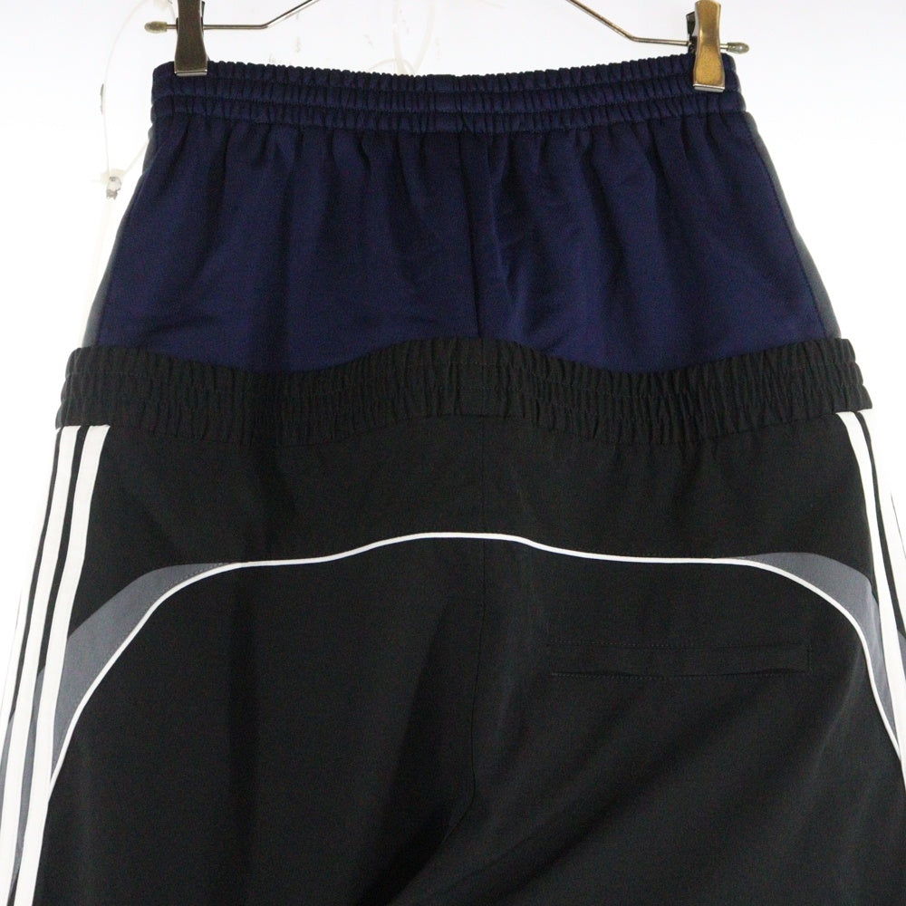 BALENCIAGA(バレンシアガ) 24AW ループスポーツロゴ カットアップ レイヤード トラックパンツ ブラック/ネイビー 808909 TR031