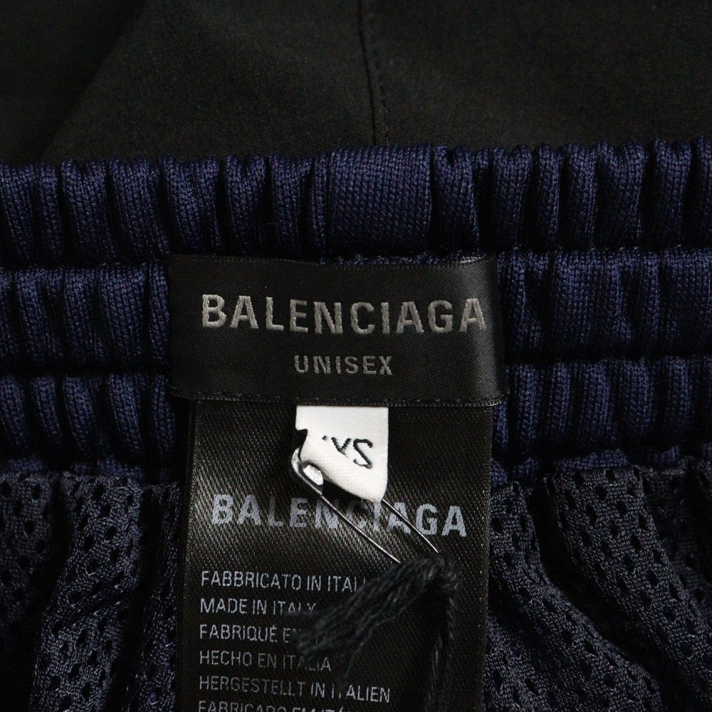 BALENCIAGA(バレンシアガ) 24AW ループスポーツロゴ カットアップ レイヤード トラックパンツ ブラック/ネイビー 808909 TR031