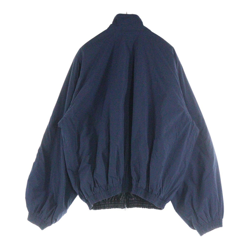 BALENCIAGA(バレンシアガ) 24AW スポーツアイコンロゴ リバーシブル レザー ナイロン トラックジャケット ブラック/ネイビー 808809 TR032