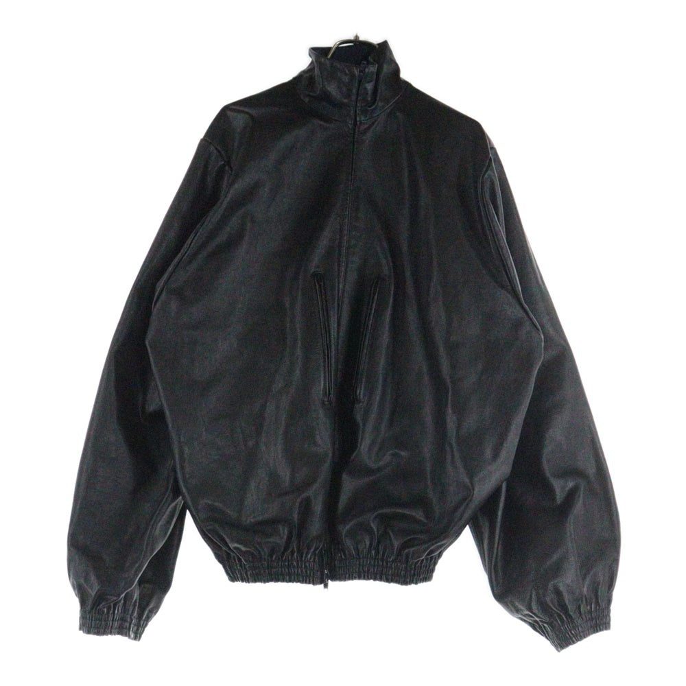 BALENCIAGA(バレンシアガ) 24AW スポーツアイコンロゴ リバーシブル レザー ナイロン トラックジャケット ブラック/ネイビー 808809 TR032
