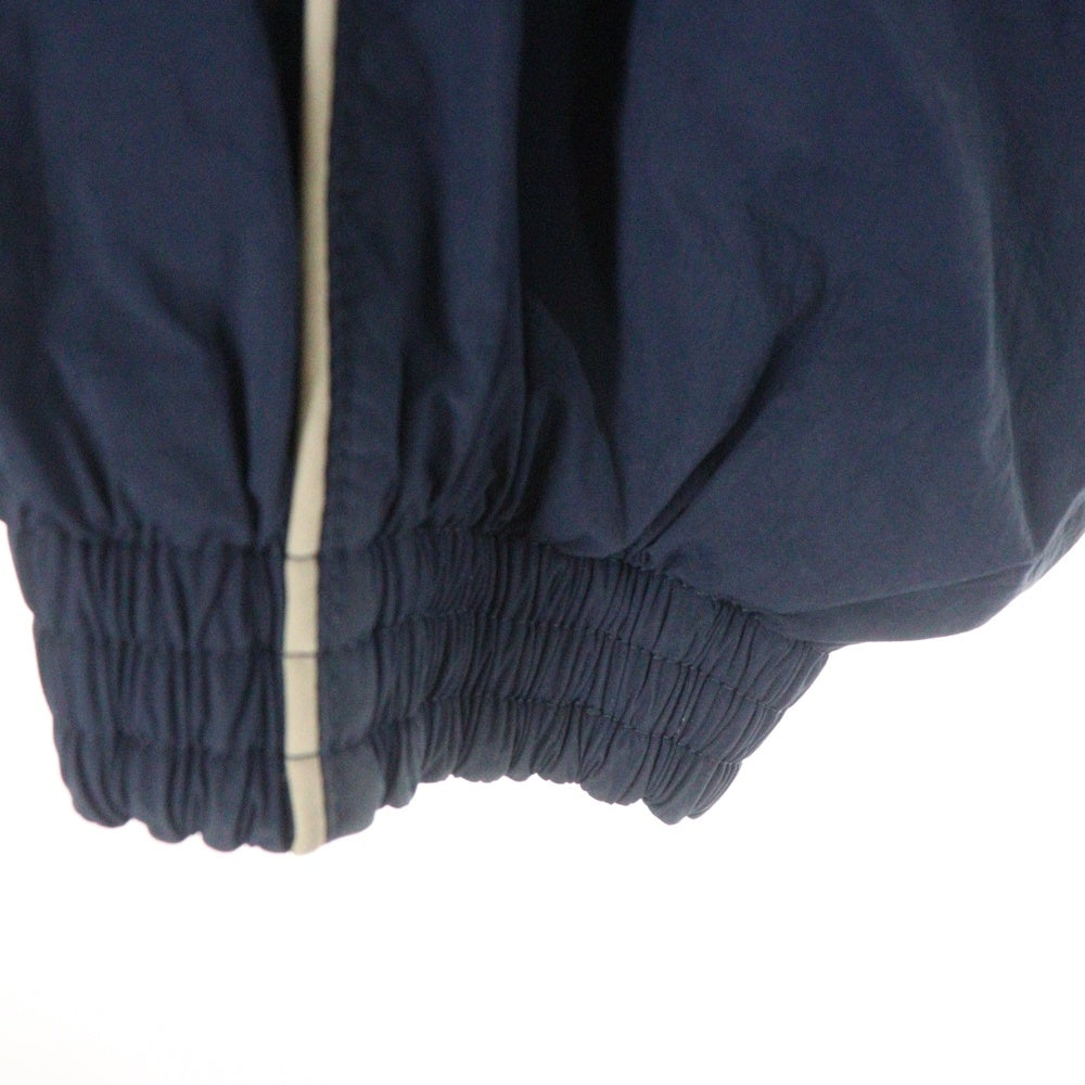 BALENCIAGA(バレンシアガ) 24AW スポーツアイコンロゴ リバーシブル レザー ナイロン トラックジャケット ブラック/ネイビー 808809 TR032