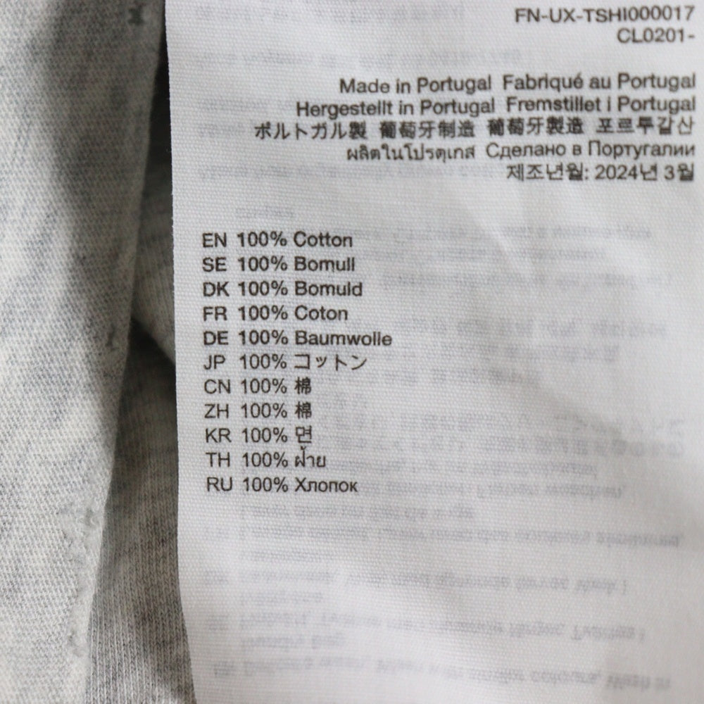 Acne Studios(アクネ ストゥディオズ) ヴィンテージ加工 フロントロゴプリント 半袖Tシャツ カットソー グレー FN-UX-TSHI000017