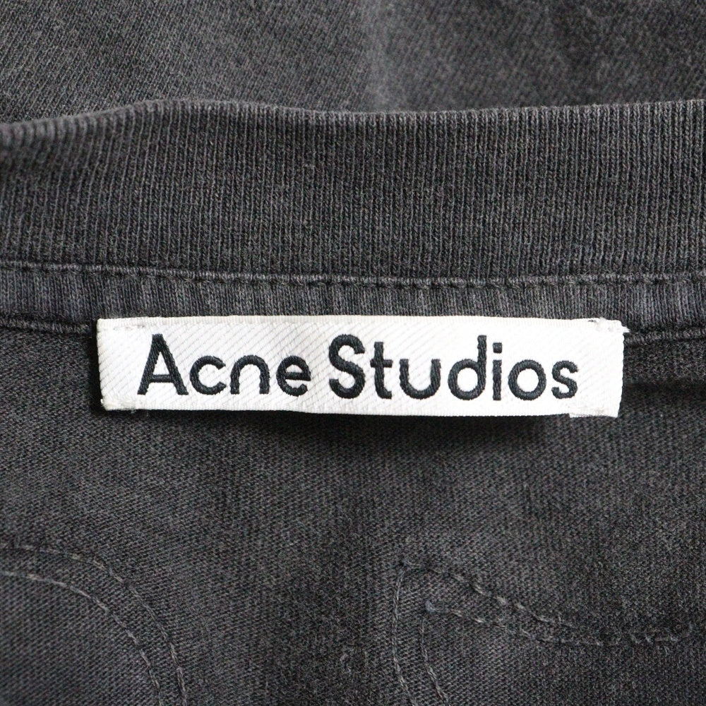 Acne Studios(アクネ ストゥディオズ) LOGO LONG SLEEVE TOP FN-MN-TSHI000622 クルーネック 長袖Tシャツ カットソー ブラック