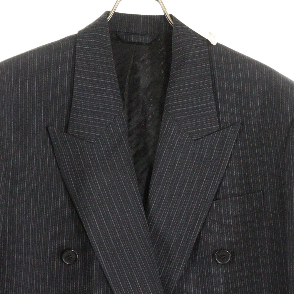 Acne Studios(アクネ ストゥディオズ) リラックスフィット スーツジャケット ストライプ テーラードジャケット ブラック FN-MN-SUIT000396