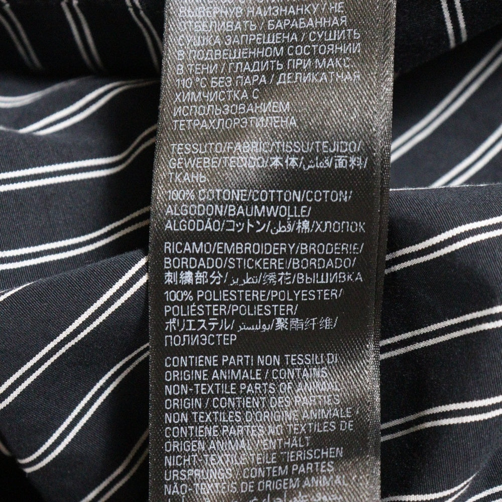 BALENCIAGA(バレンシアガ) Flatground Shirt 814598 TRM23 ドッキング ストライプ 長袖シャツ ブラック
