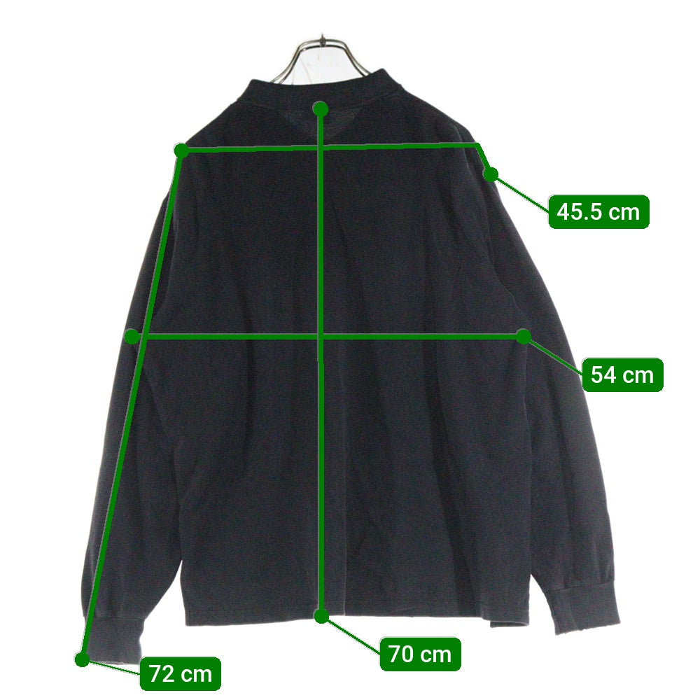 BALENCIAGA(バレンシアガ) 25SS Laurel Destroyed Polo Shirt 828529 TSVC7 ロングスリーブクラシックポロシャツ 長袖シャツ ブラック