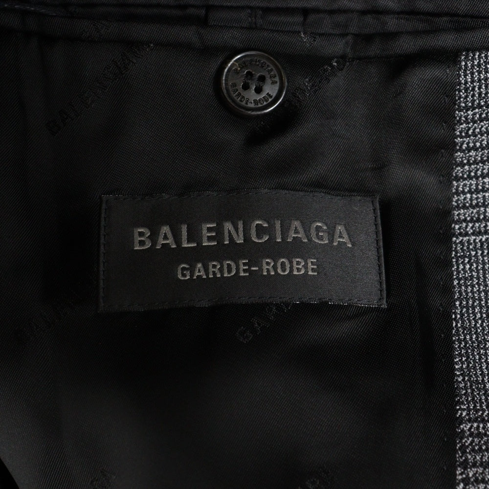 BALENCIAGA(バレンシアガ) 23AW チェック柄 オーバーサイズ 2B ダブルテーラードジャケット グレー 773331 TNT41