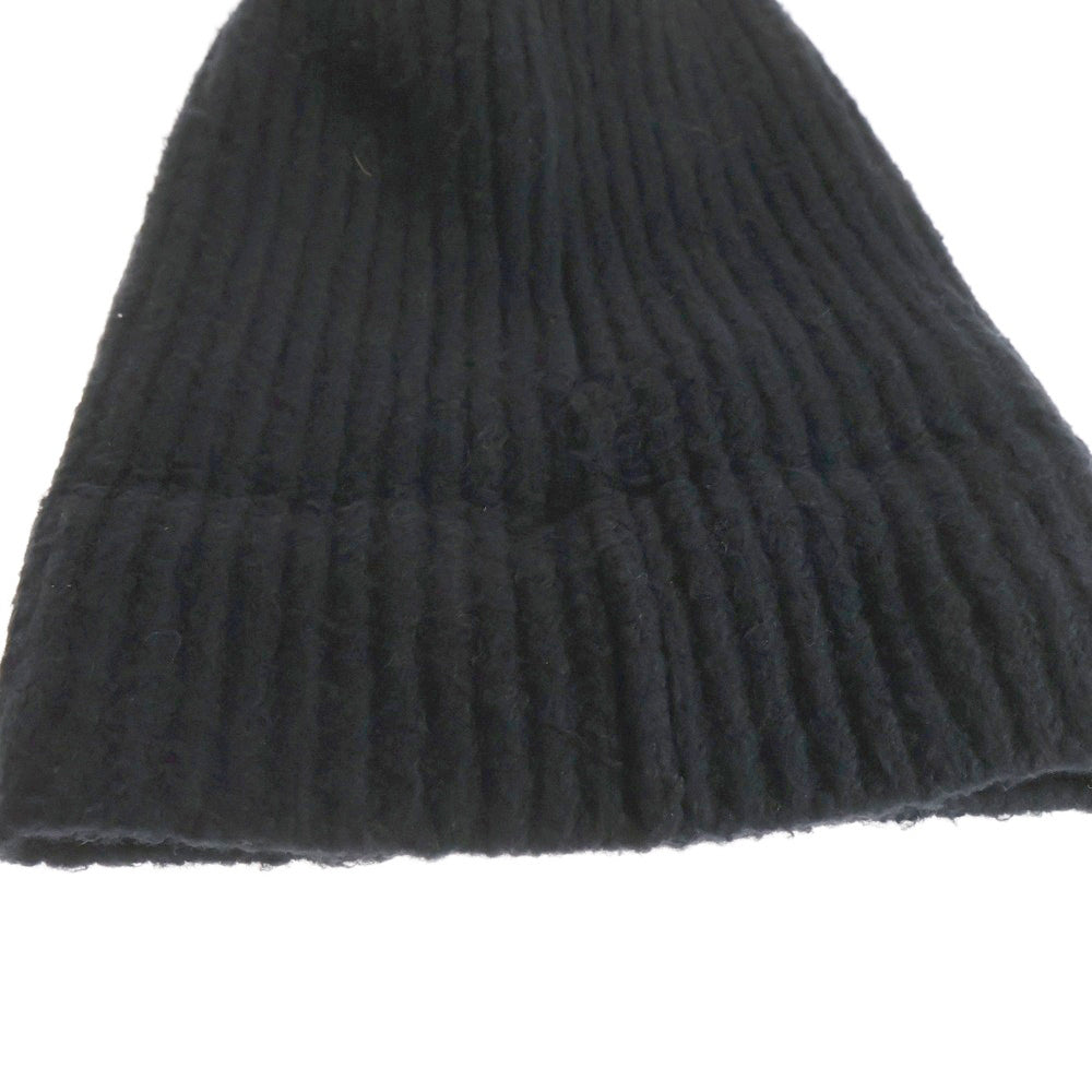 Acne Studios(アクネ ストゥディオズ) ウール混 ニットキャップ ビーニー 帽子 ブラック FN-UX-HATS000143